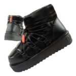 D.Franklin womens snow boots winter fashionable insulated ankle boots black