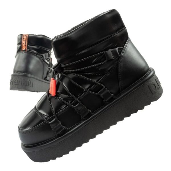 D.Franklin womens snow boots winter fashionable insulated ankle boots black