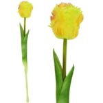 DARK YELLOW TULIP 38 CM LIFE-LIKE SPRING DECORATION - Image 2