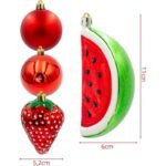 DECORATIVE PLASTIC BAUBLE SAFE 7 PCS STRAWBERRY WATERMELON - Image 3