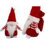 DECORATIVE SANTA CLAUS WITH GIFT BAG 25CM RED