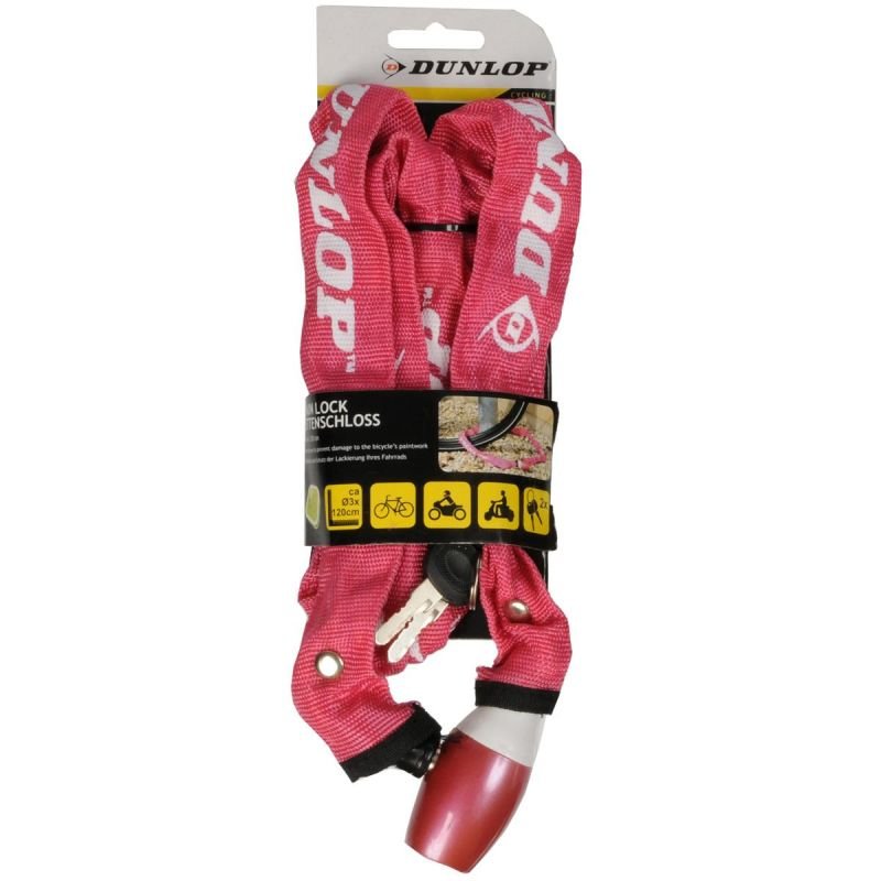 lupin-wear-ca-dunlop-bicycle-lock-chain-lock-120cm-length-pink-1839227 DUNLOP BICYCLE LOCK CHAIN LOCK 120CM LENGTH - PINK - Image 1