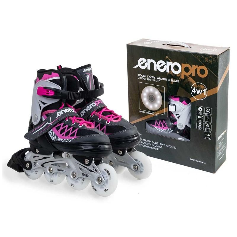 lupin-wear-ca-enero-pro-led-roller-skates-4in1-38-41-pink-gray-1839366 ENERO PRO LED ROLLER SKATES 4IN1 38-41 PINK-GRAY - Image 1