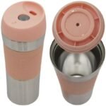 EXCELLENT HOUSEWARE THERMAL TRAVEL MUG 350ML PINK - Image 2