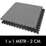 Exercise Mat with Safety Certificate - Puzzle 1x1m - Black - Gray 2 cm - Image 5