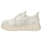 Filippo Silver Floral Leather Platform Shoes DP6846 - Image 3