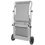 FOLDABLE BEACH CHAIR WITH CANOPY ON WHEELS 116x62x62-90CM GRAY - Image 3