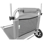 FOLDABLE BEACH CHAIR WITH CANOPY ON WHEELS 116x62x62-90CM GRAY - Image 4