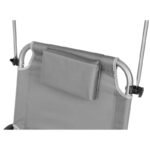 FOLDABLE BEACH CHAIR WITH CANOPY ON WHEELS 116x62x62-90CM GRAY - Image 8