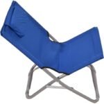 FOLDABLE BEACH CHAIR WITH HEADREST 47X61X58CM NAVY BLUE - Image 4