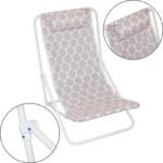 FOLDABLE BEACH CHAIR WITH HEADREST, BLUE AND ORANGE - Image 6