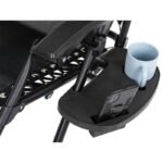 FOLDABLE GARDEN DECK CHAIR WITH CANOPY 173X52/65X110CM BLACK-GRAY - Image 8