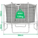 FOLDABLE GARDEN TRAMPPOLINE WITH INNER NET 12FT 366CM ENERO - Image 5