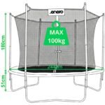 FOLDABLE GARDEN TRAMPPOLINE WITH INNER NET 8FT 244CM ENERO - Image 5