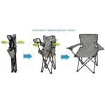 FOLDING CAMPING CHAIR 50X50X80CM GRAY - Image 3