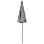 GARDEN FURNITURE SET ROUND TABLE 4 CHAIRS AND UMBRELLA DARK GREY - Image 7