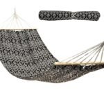 GARDEN HAMMOCK FOR 1 PERSON 200X100CM WITH SPREADER BAR ETHNO BLACK AND WHITE - Image 2