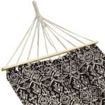 GARDEN HAMMOCK FOR 1 PERSON 200X100CM WITH SPREADER BAR ETHNO BLACK AND WHITE - Image 3