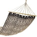 GARDEN HAMMOCK FOR 1 PERSON 200X100CM WITH SPREADER BAR ETHNO BLACK AND WHITE - Image 4