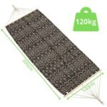GARDEN HAMMOCK FOR 1 PERSON 200X100CM WITH SPREADER BAR ETHNO BLACK AND WHITE - Image 5
