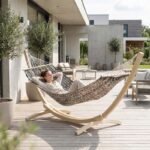 GARDEN HAMMOCK FOR 1 PERSON 200X100CM WITH SPREADER BAR ETHNO BLACK AND WHITE - Image 6