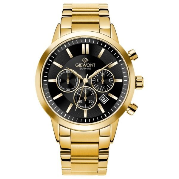 Giewont Chronograph Sapphire Gold Black Mens Watch GW8510-B5