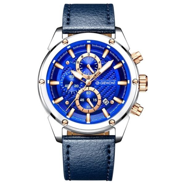 Giewont Chronograph Sapphire Silver Blue Mens Watch GW8810-A2