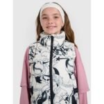 Girls down vest with synthetic filling 4F 4FJRAW25TVJAF320-11A - Image 3