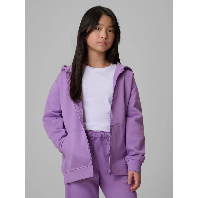 lupin-wear-ca-girls-loose-sweatshirt-with-hood-4f-4fjrss26tswsf2715-51s-2864272 Girls loose sweatshirt with hood 4F 4FJRSS26TSWSF2715-51S - Image 1