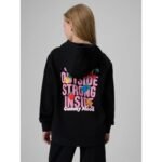 Girls loose sweatshirt with hood 4F 4FJRSS26TSWSF2902-20S - Image 2