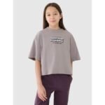 Girls oversize printed crop top 4F 4FJRSS25TTSHF2587-83S - Image 2