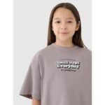Girls oversize printed crop top 4F 4FJRSS25TTSHF2587-83S