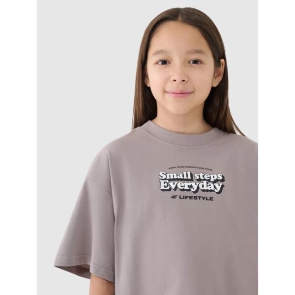 Girls oversize printed crop top 4F 4FJRSS25TTSHF2587-83S