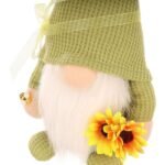 Gnome gnome 20cm green with sunflower spring decoration - Image 4