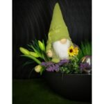 Gnome gnome 20cm green with sunflower spring decoration - Image 5