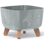 GRACIA SQUARE CONCRETE EFFECT FLOWER POT 24x24CM - Image 4