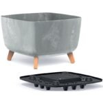 GRACIA SQUARE CONCRETE EFFECT FLOWER POT 29x29CM