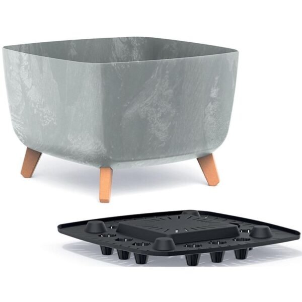 GRACIA SQUARE CONCRETE EFFECT FLOWER POT 29x29CM