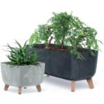 GRACIA SQUARE CONCRETE EFFECT FLOWER POT 39x39CM - Image 3