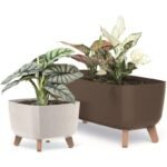 GRACIA SQUARE ECO WOOD FLOWER POT 24x24CM COFFEE - Image 4