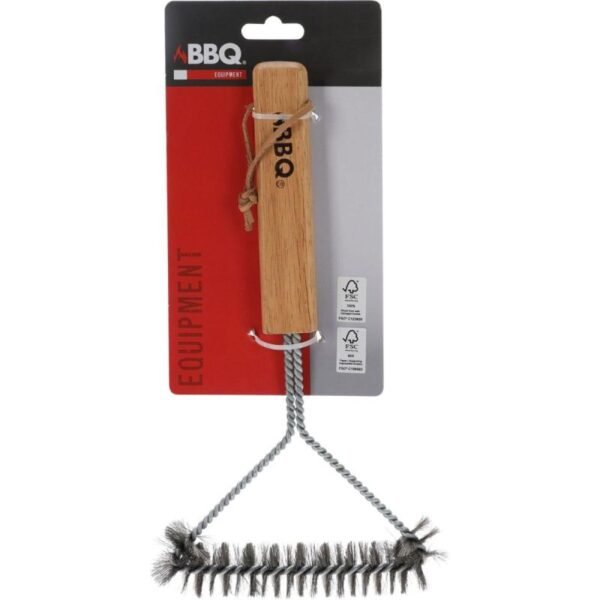 GRATE CLEANING BRUSH 30x14CM WITH WOODEN HANDLE