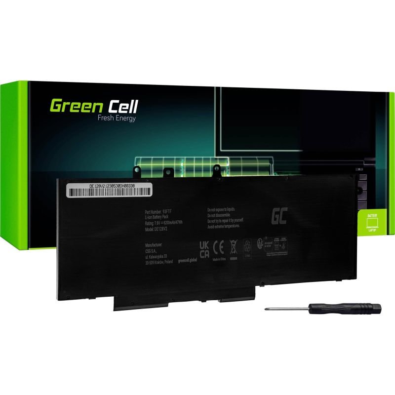 lupin-wear-ca-green-cell-battery-de128v2-93ftf-gjknx-for-dell-latitude-5280-5290-5480-5490-5580-5590-5591-precision-3520-3530-6200mah-7-6v-2187190 GREEN CELL BATTERY DE128V2 93FTF GJKNX FOR DELL LATITUDE 5280 5290 5480 5490 5580 5590 5591 PRECISION 3520 3530 6200MAH 7.6V - Image 1