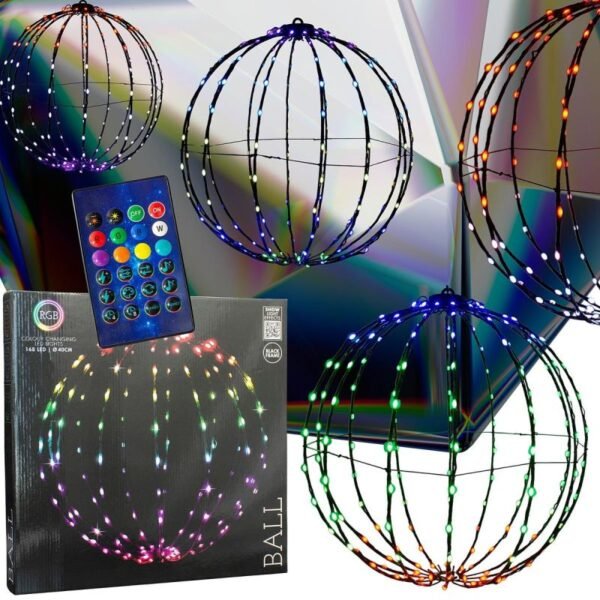 HANGING DECORATIVE BALL 168LED RGB 40CM