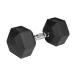 HEX 20 kg rubber-coated cast iron dumbbell REBEL ACTIVE - Image 2