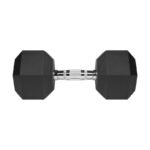 HEX 20 kg rubber-coated cast iron dumbbell REBEL ACTIVE - Image 3