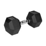 HEX 2x15 kg rubber-coated cast iron dumbbells REBEL ACTIVE - Image 4