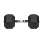 HEX 2x15 kg rubber-coated cast iron dumbbells REBEL ACTIVE - Image 5