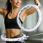 HULA HOP WITH MASSAGER, WEIGHT AND COUNTER, WHITE AND GREY ENERO FIT
