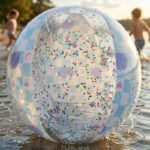 INFLATABLE BEACH BALL 50CM GLITTER BLUE 53197 - Image 4