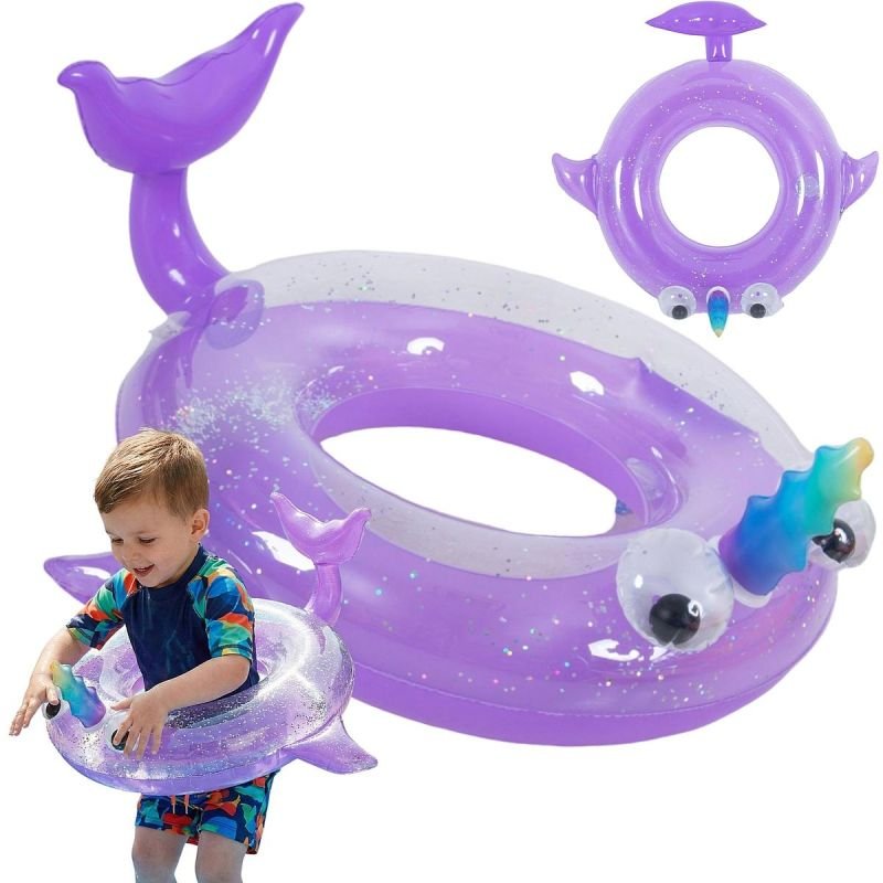 lupin-wear-ca-inflatable-ring-89x64-5cm-whale-glitter-35641-2468427 INFLATABLE RING 89x64.5CM WHALE GLITTER 35641 - Image 1